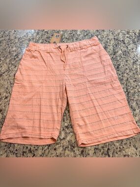 Men's Peach Drawstring Casual Pima Cotton Lounge Shorts